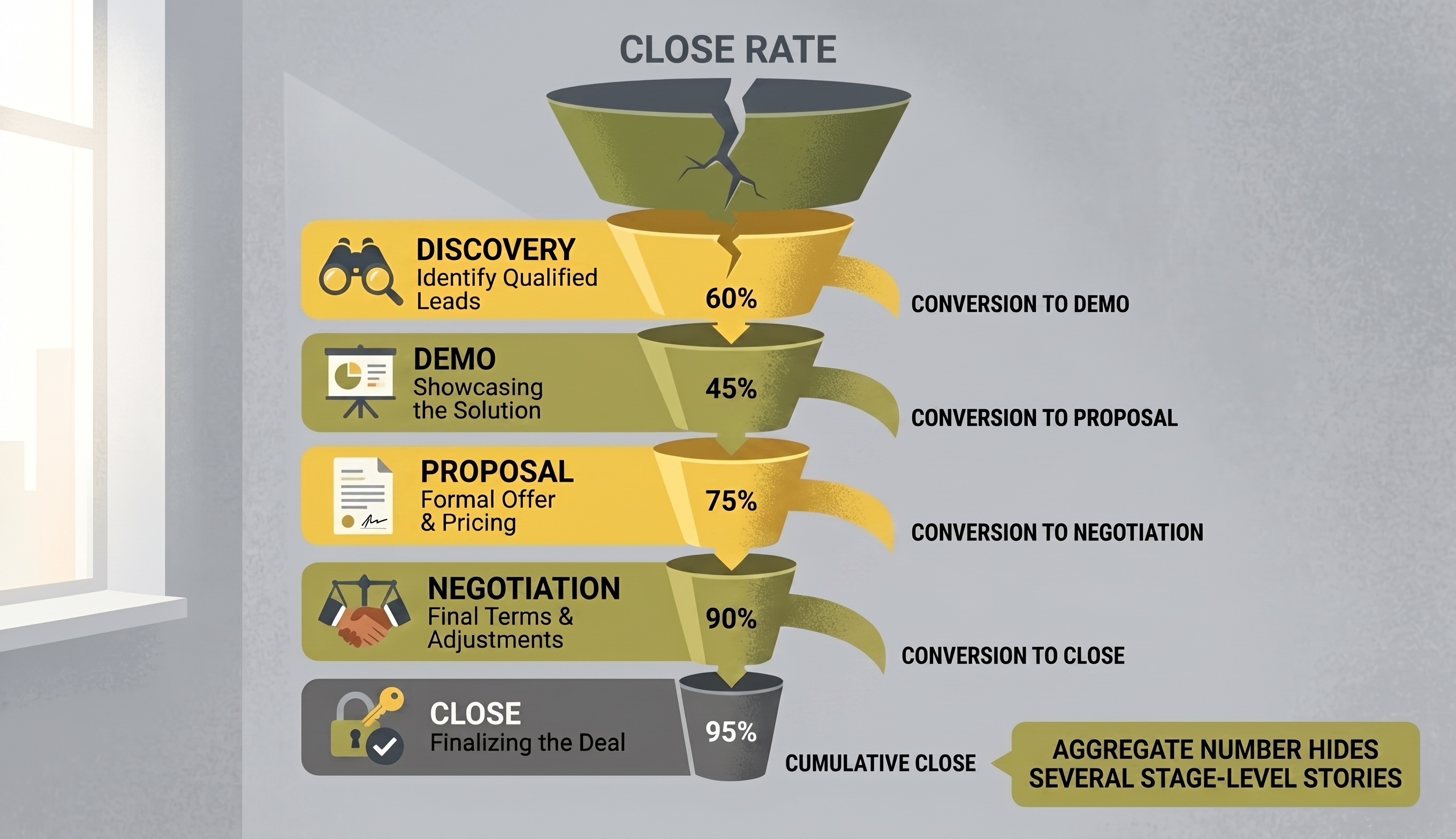 Your sales funnel may not show all the breakdowns.